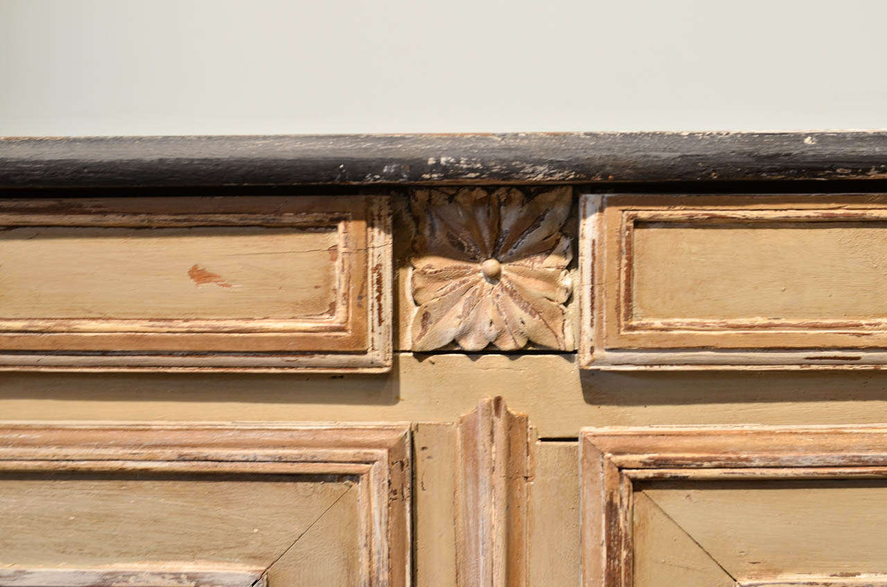 Iron 18th Century Painted Oak Enfilade From Brittany, Circa 1775 For Sale