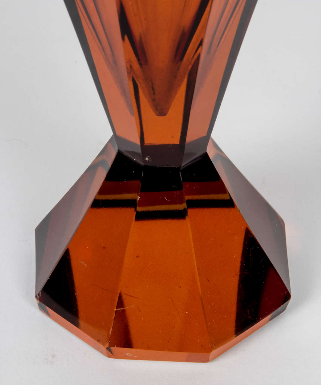 20th Century Czech Cubism / Art Deco Panel-cut crystal vase c. 1912-25 For Sale