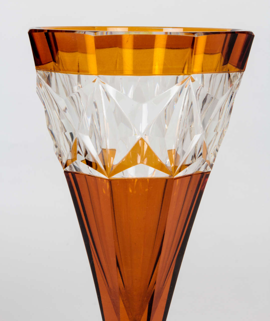 Crystal Czech Cubism / Art Deco Panel-cut crystal vase c. 1912-25 For Sale