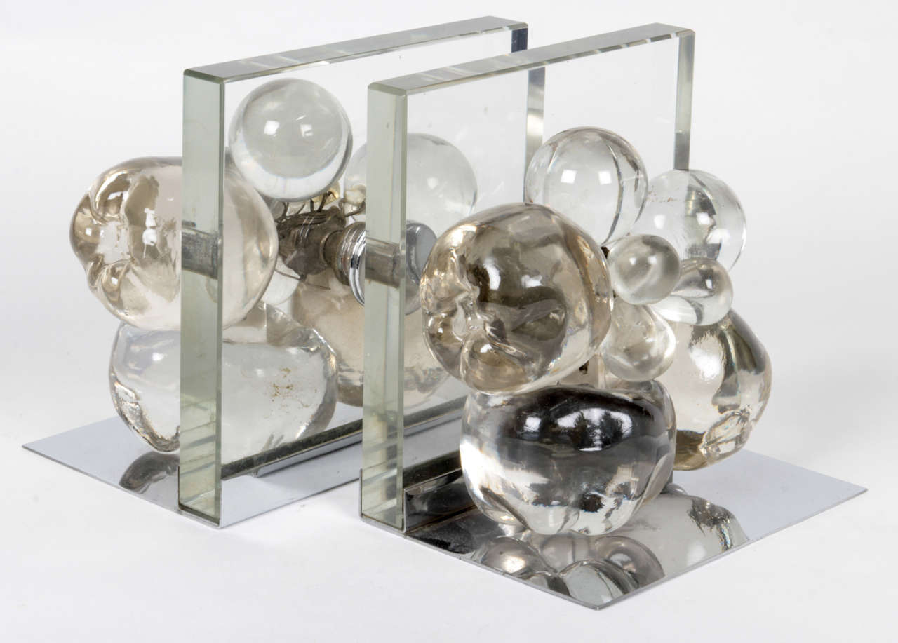 Fontana Arte Italian, Mid-Century Glass "Fruit" Bookends, circa 1950