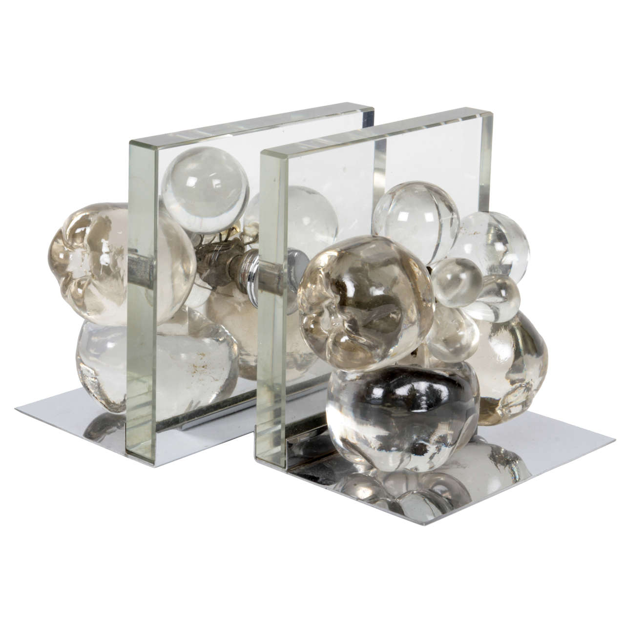 Fontana Arte Italian, Mid-Century Glass "Fruit" Bookends, circa 1950 For Sale