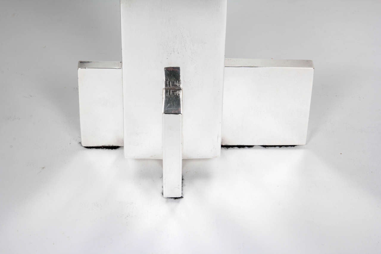Antonio Pineda Sterling Architectural Candlesticks, circa 1955-1960 In Excellent Condition For Sale In New York, NY
