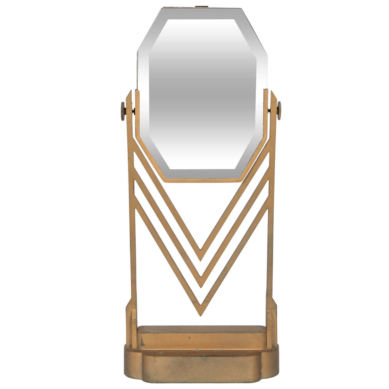 Jock Peters / Bullocks Wilshire / American Art Deco Table Top Jewelry Salon Mirror Circa 1928