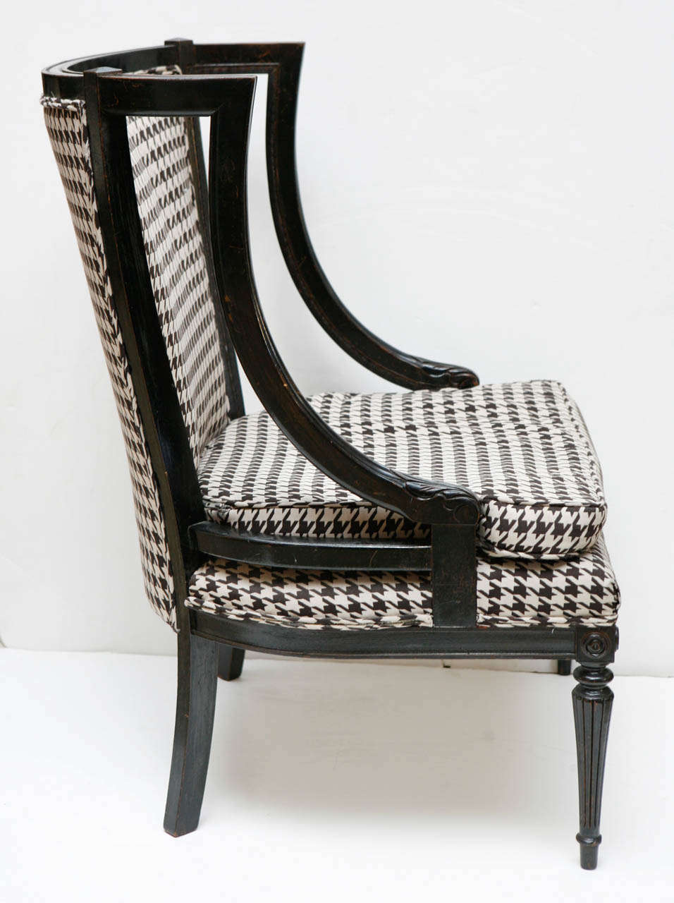 Wood Pair of Houndstooth Chairs