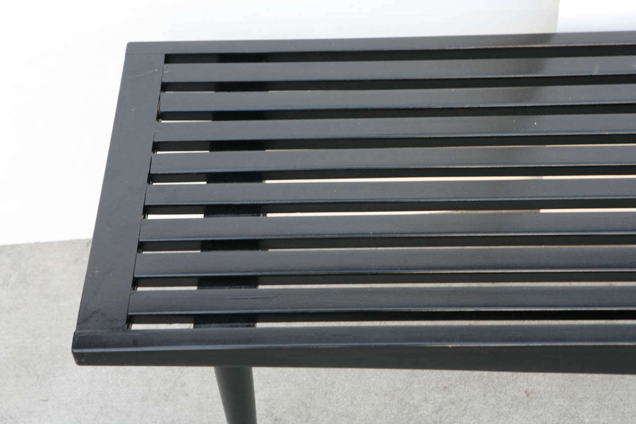 black slatted bench