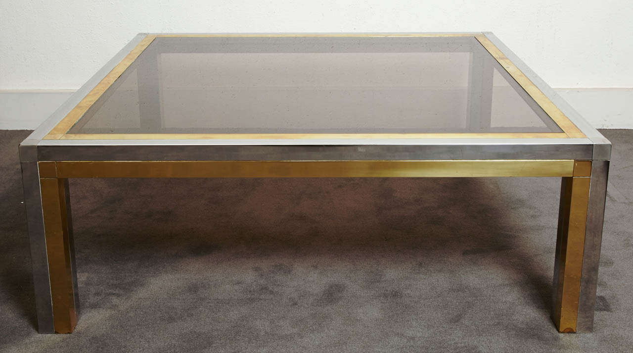 French Square Coffee Table, France, 1970s