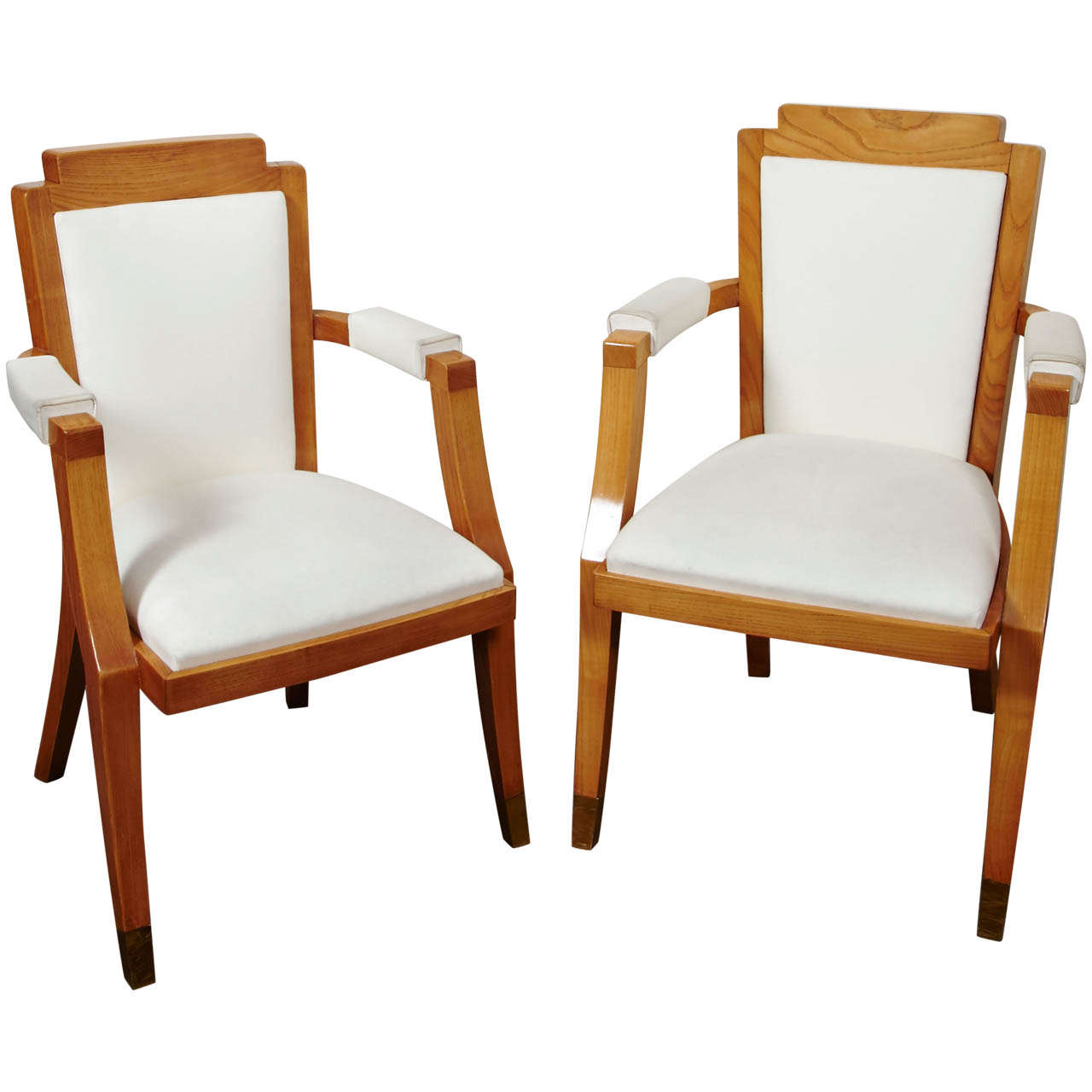 Pair of Beech Tree Armchairs by G. Darbois-Gaudin, 1949 For Sale