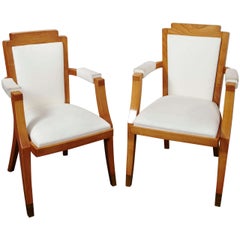 Pair of Beech Tree Armchairs by G. Darbois-Gaudin, 1949