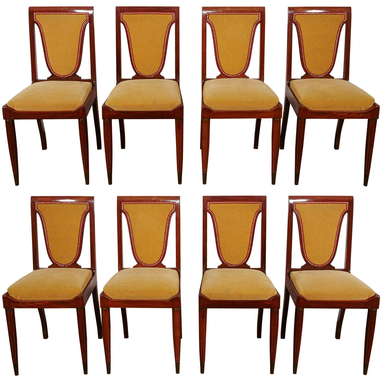 Set of Eight Mahogany Chairs, 1930's, By Christian Krass