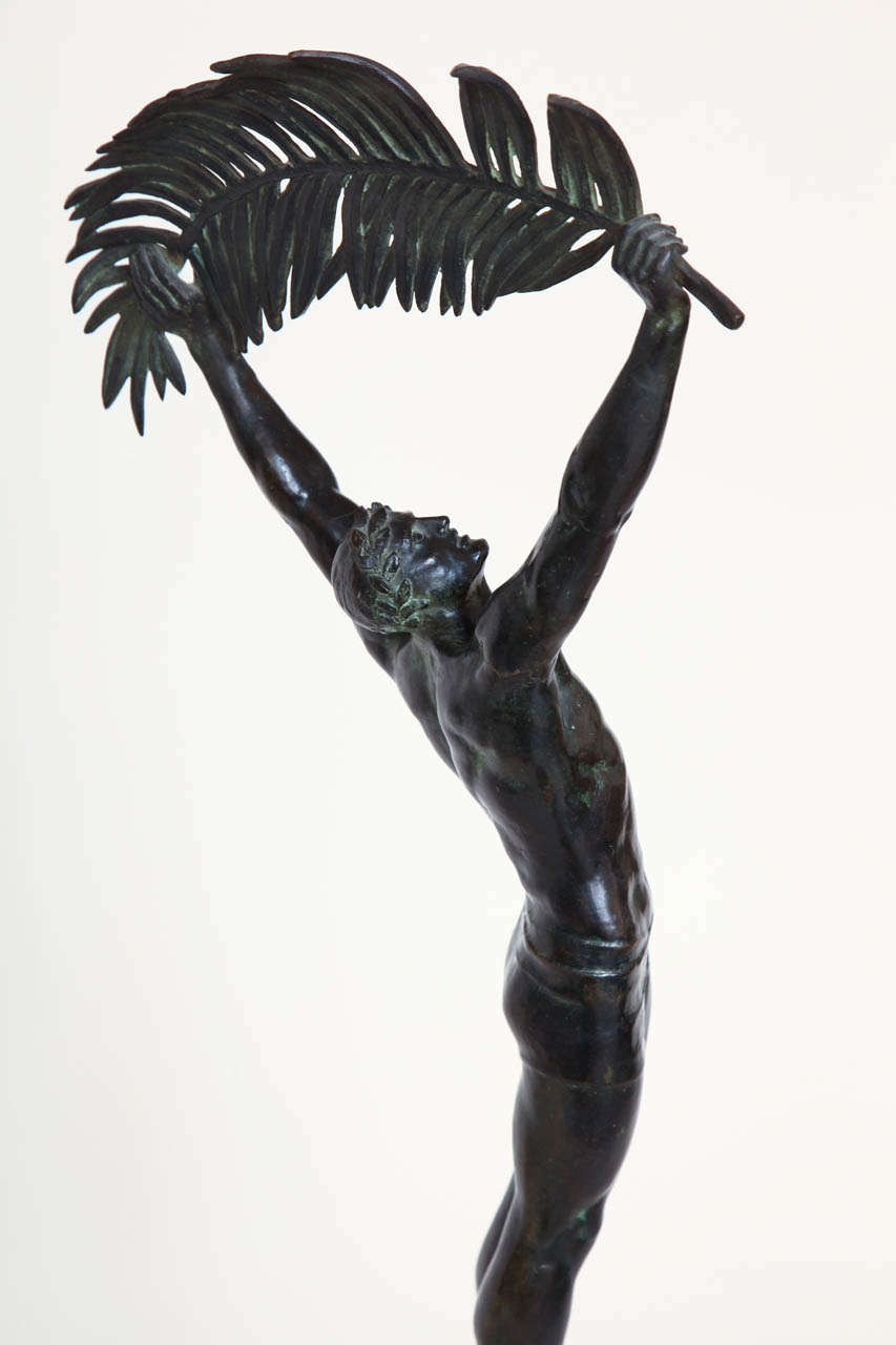 Mid-20th Century Pierre Le Faguays French Art Deco 'Victory' Bronze Sculpture For Sale