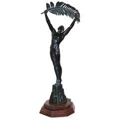 Pierre Le Faguays French Art Deco 'Victory' Bronze Sculpture