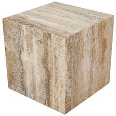 Travertine Cube Side Table