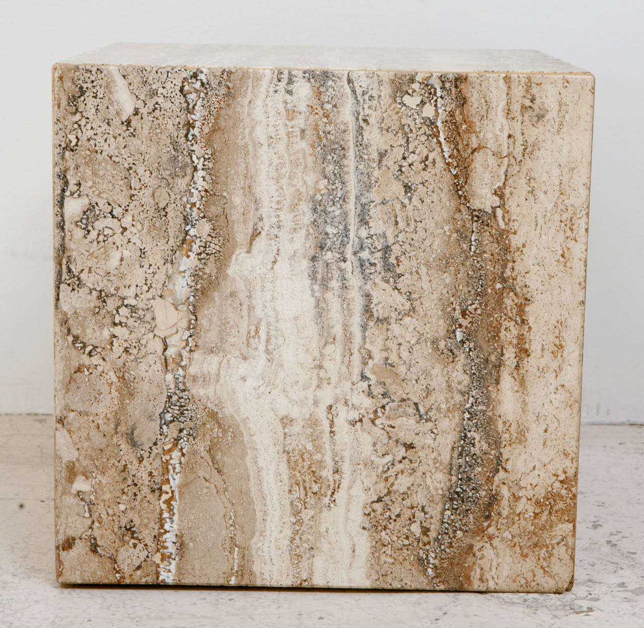 Travertine Cube Side Table 1