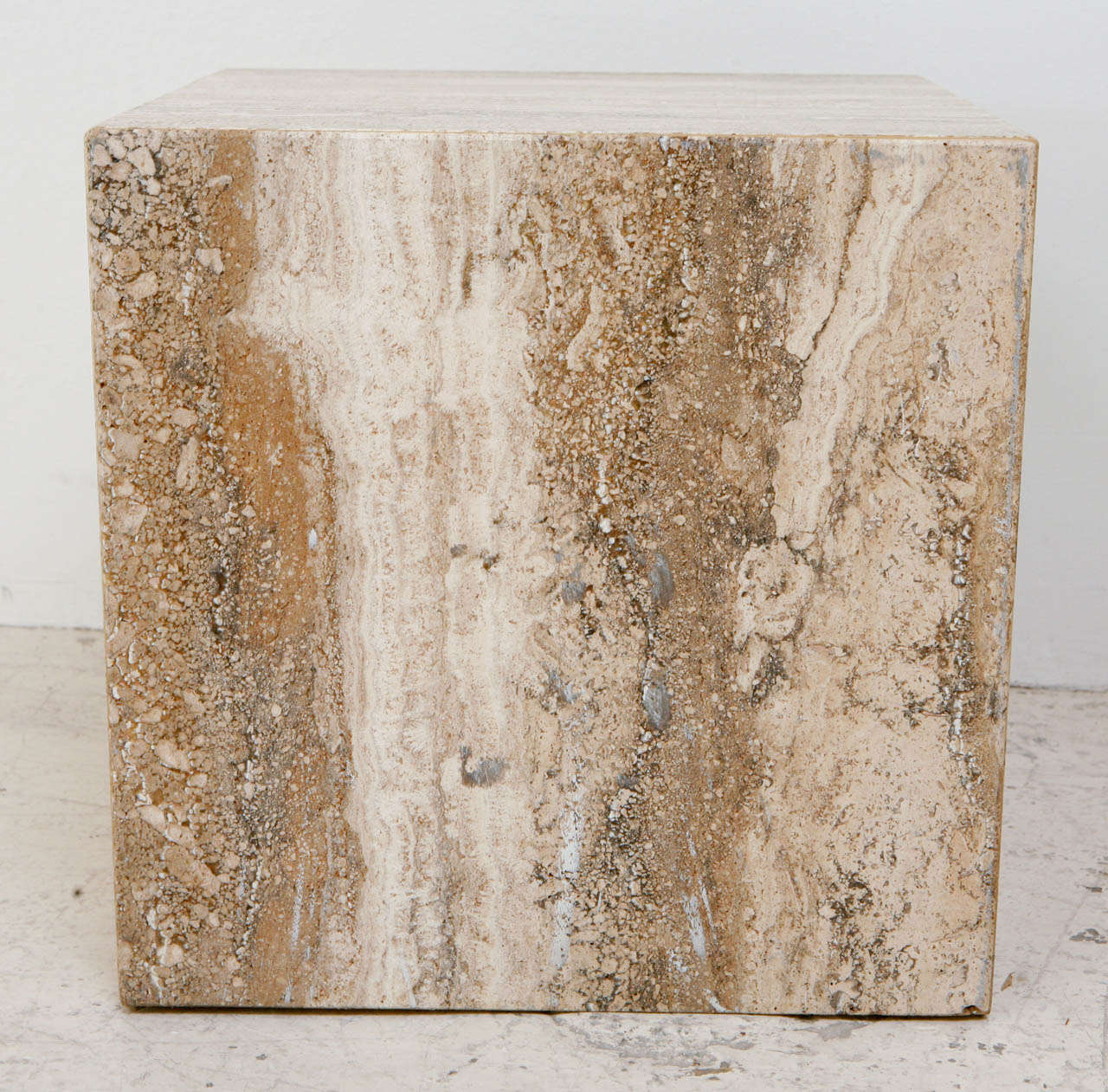 Travertine Cube Side Table 2
