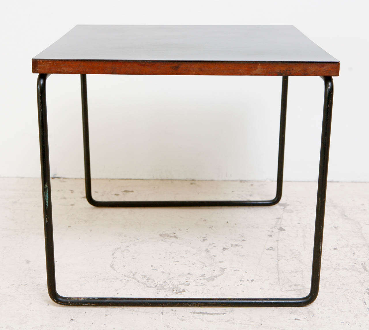Pair of Black Laminate Tables by Pierre Guariche 1