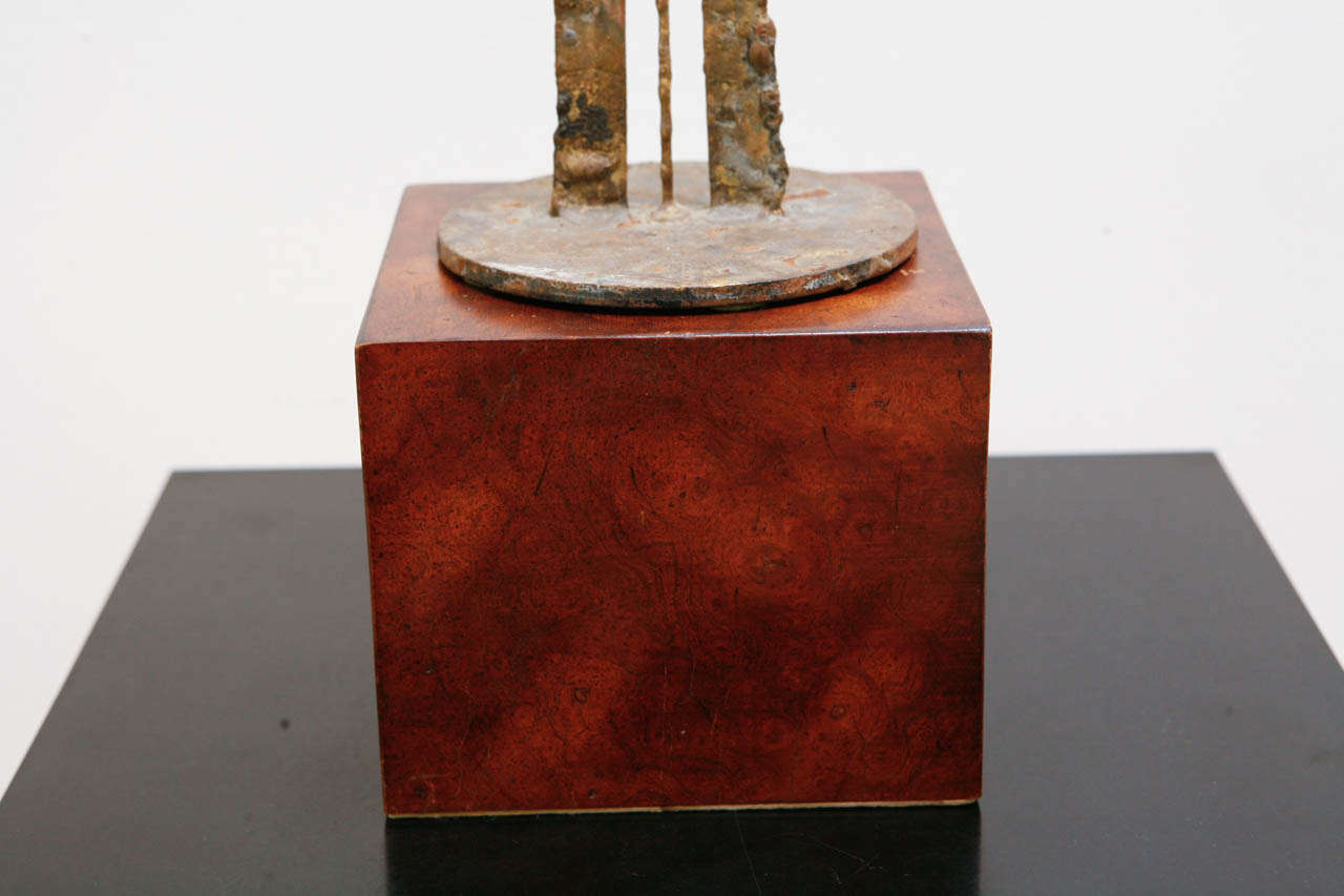 Abstract Bronze and Steel Sculpture by Joseph Falsetti In Excellent Condition In Los Angeles, CA