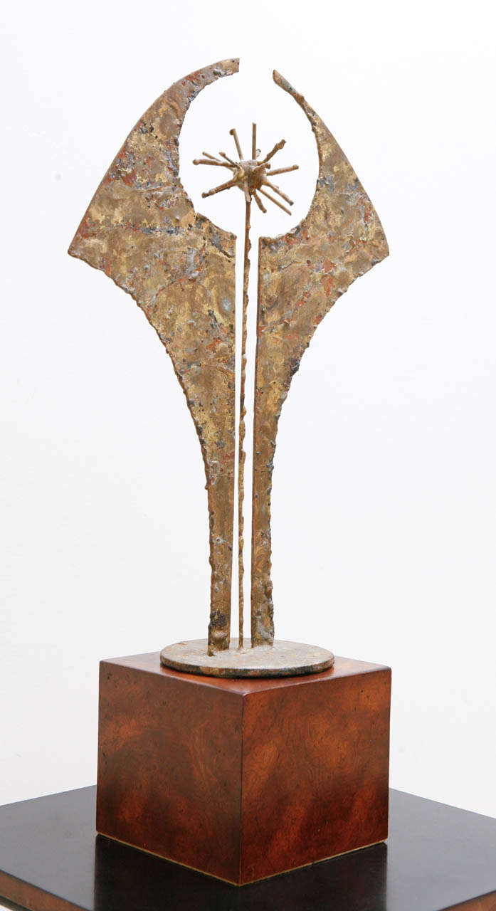 Mid-20th Century Abstract Bronze and Steel Sculpture by Joseph Falsetti