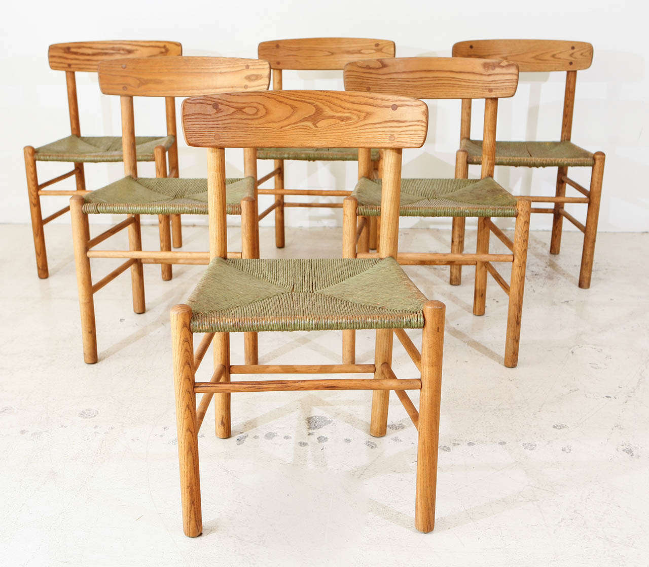 Mid-Century Modern Set of 6 Early Borge Morgensen Original Shaker Chairs