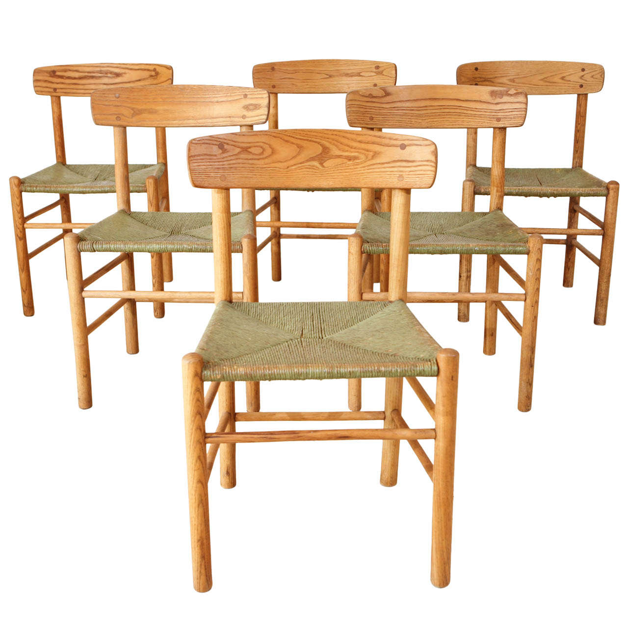 Set of 6 Early Borge Morgensen Original Shaker Chairs