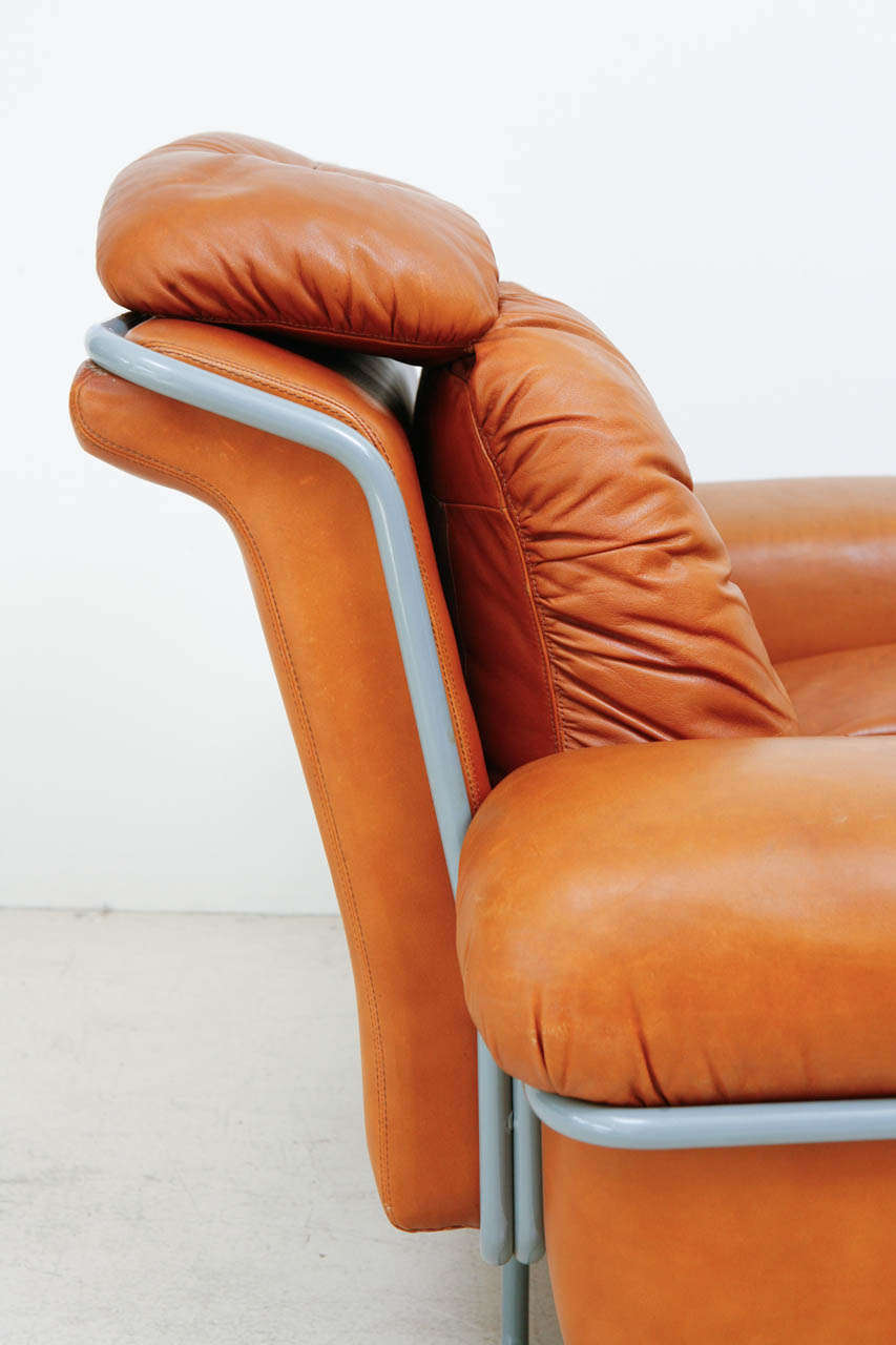 Pair of Tufted Leather Lounge Chairs at 1stdibs