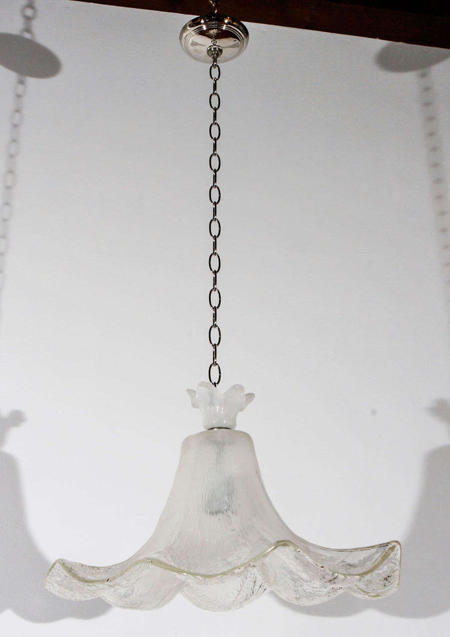 Newly rewired Murano pendant; one porcelain socket can take a 150 watt bulb.