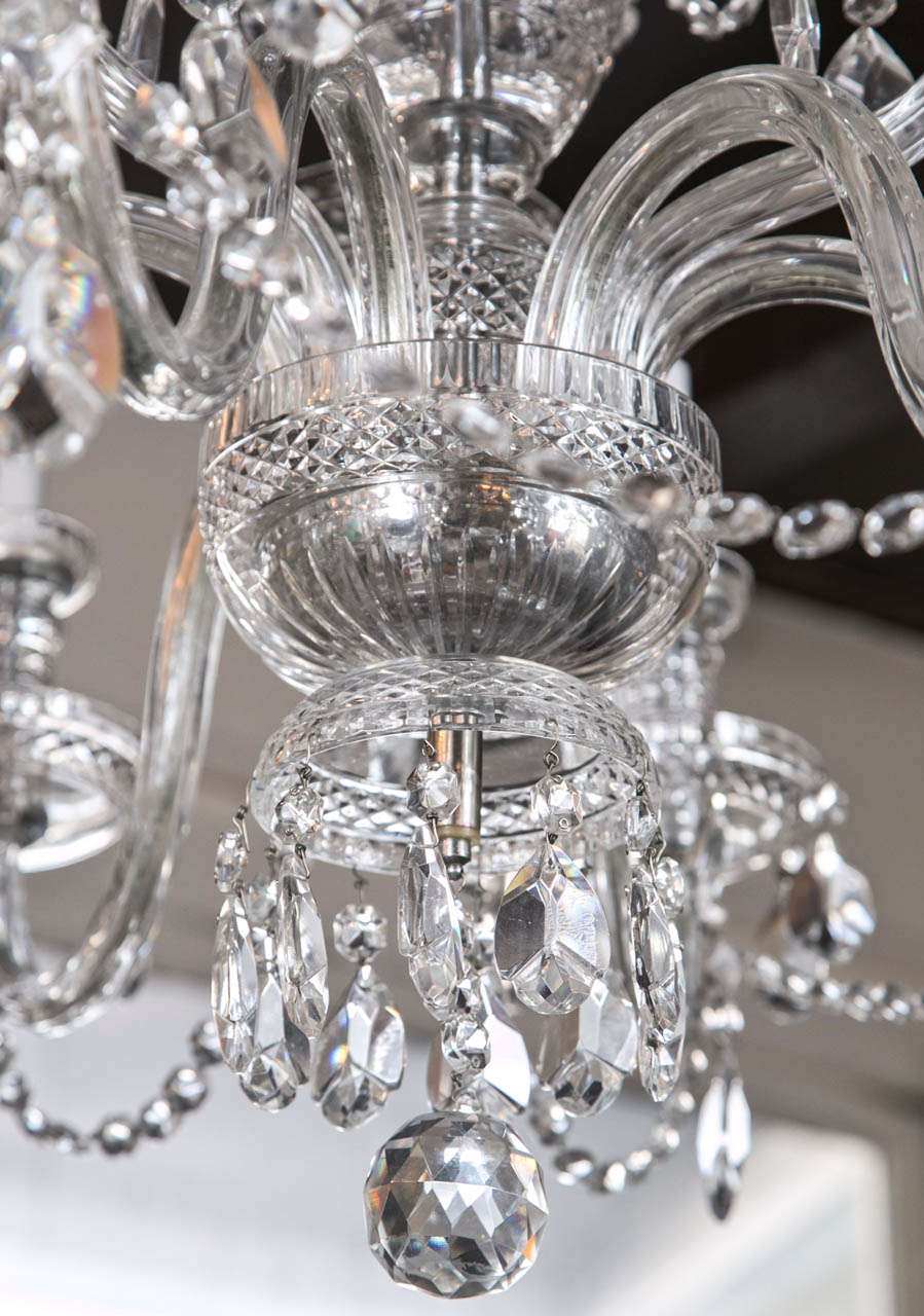 Georgian Elegant Glass 9 Light Chandelier