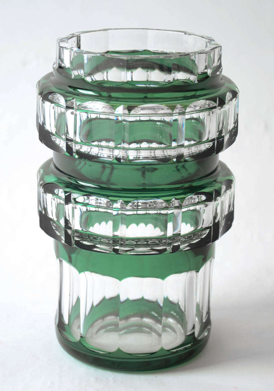 Small vase attributed to the Belgian glass manufacturer Val Saint Lambert.