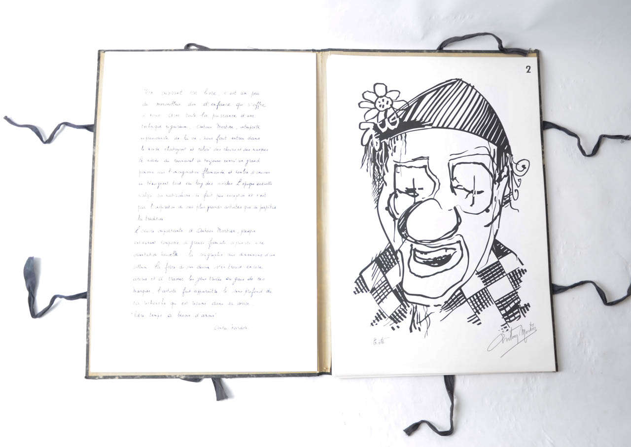 Belgian 1970s Antoon Mortier Clown Illustrations Book  For Sale