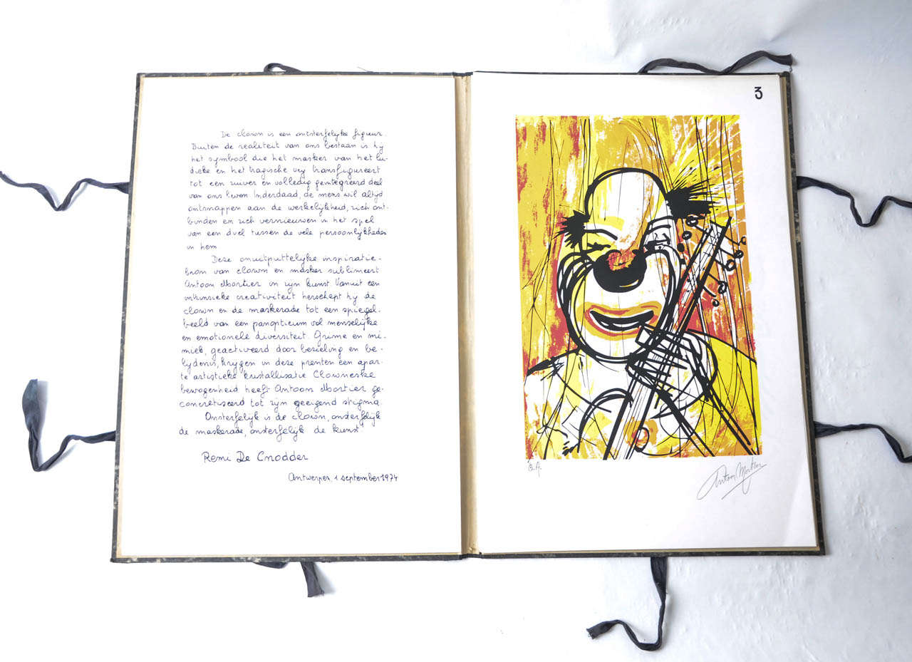 Late 20th Century 1970s Antoon Mortier Clown Illustrations Book  For Sale