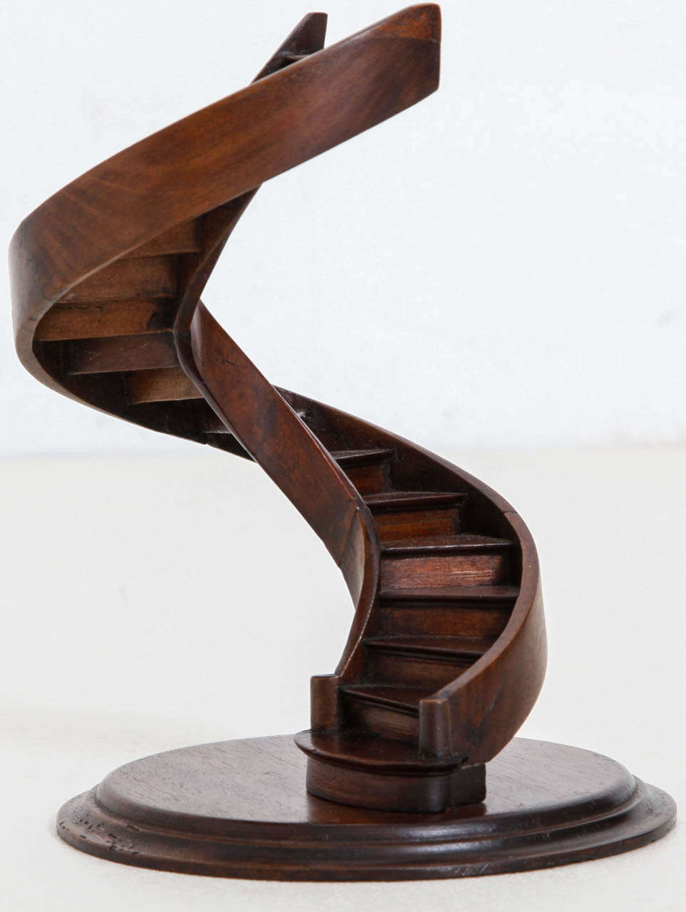 A late 19th French wooden model of a stair. Very nice condition, in Rosewood.
All original base and stair.These models were made by  pupils of the Compagnonnage.Societies of journeymen in certain craft trades in France. They were typically eighteen