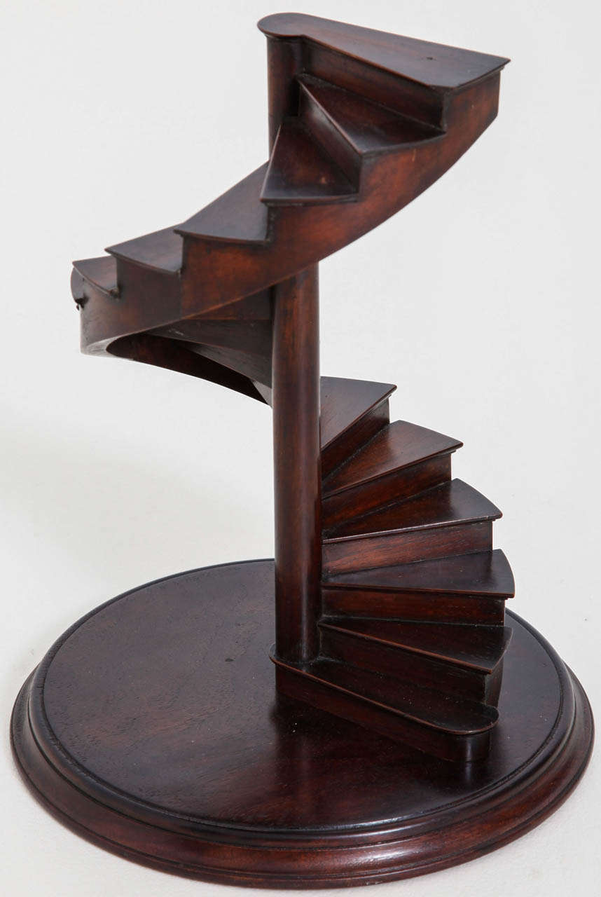 A late 19th French wooden model of a stair. Very nice condition, in Mahogany.
All originals pieces.These models were made by  pupils of the Compagnonnage.Societies of journeymen in certain craft trades in France. They were typically eighteen to