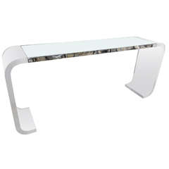 Lion in Frost Waterfall Console Table