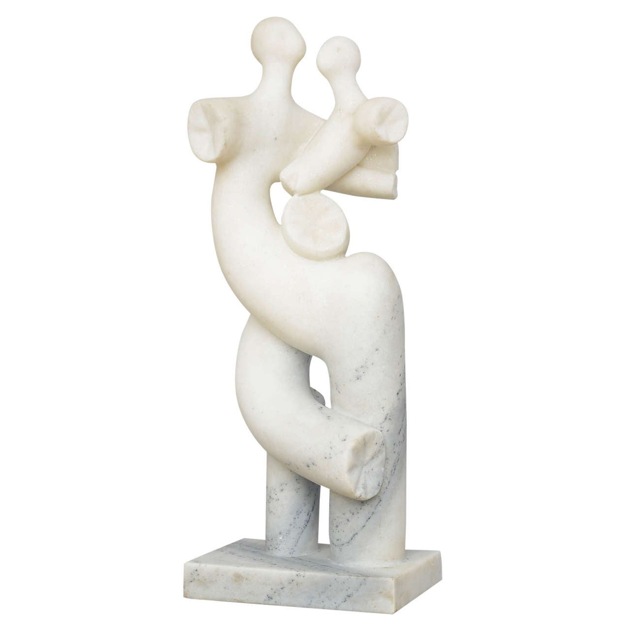 Modern Abstract Marble Sculpture, Titled "Family Embrace", Bartoli, 20th Century