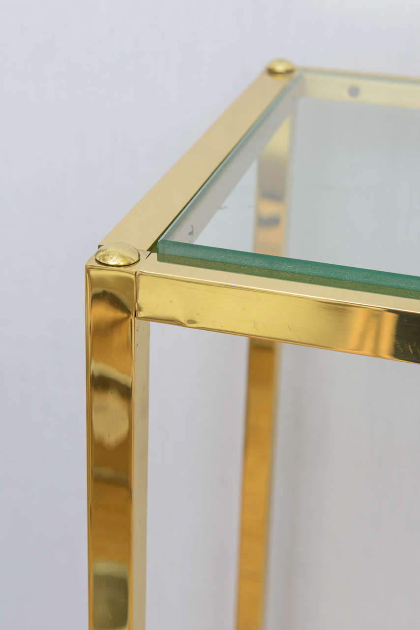 Brass and Glass Pedestal by Milo Baughman 1