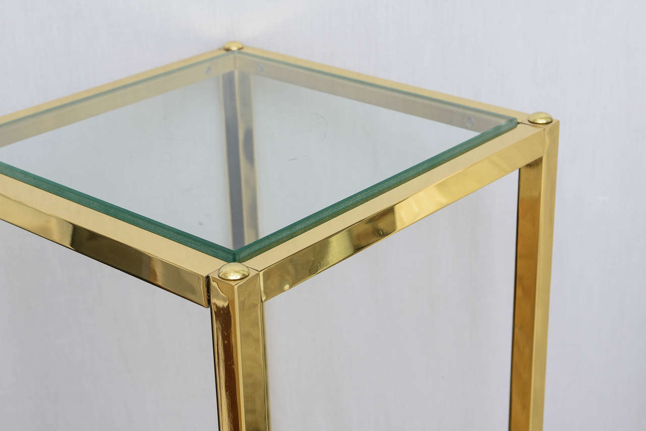 Brass and Glass Pedestal by Milo Baughman 4