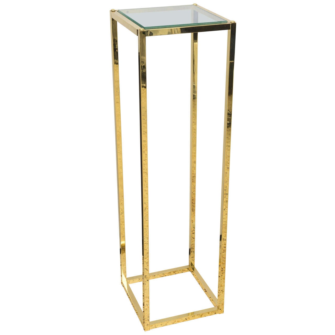 Brass and Glass Pedestal by Milo Baughman