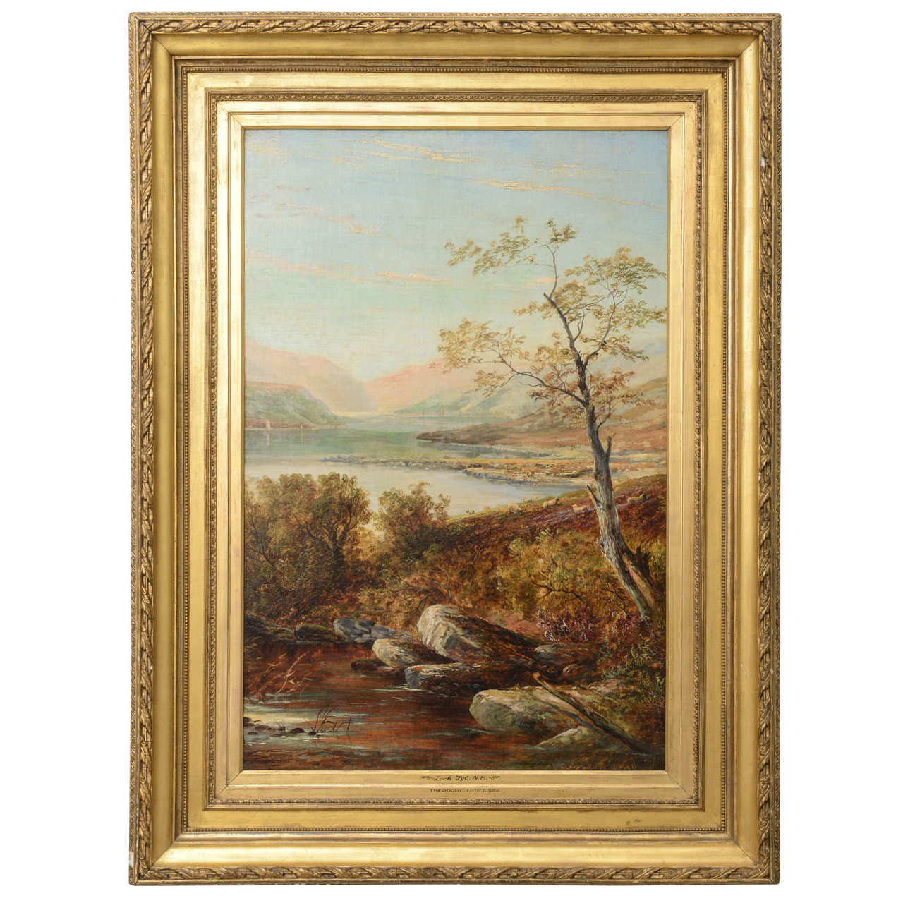 Oil Painting Titled "Loch Tyt N. B.":  Scotland, England, Thomas Hines, 19th C.