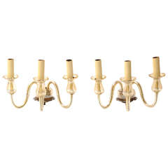 Pair of Glass Italian Sconces, 1940s