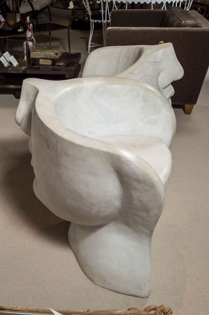 Pair of Marble Garden Chairs 3