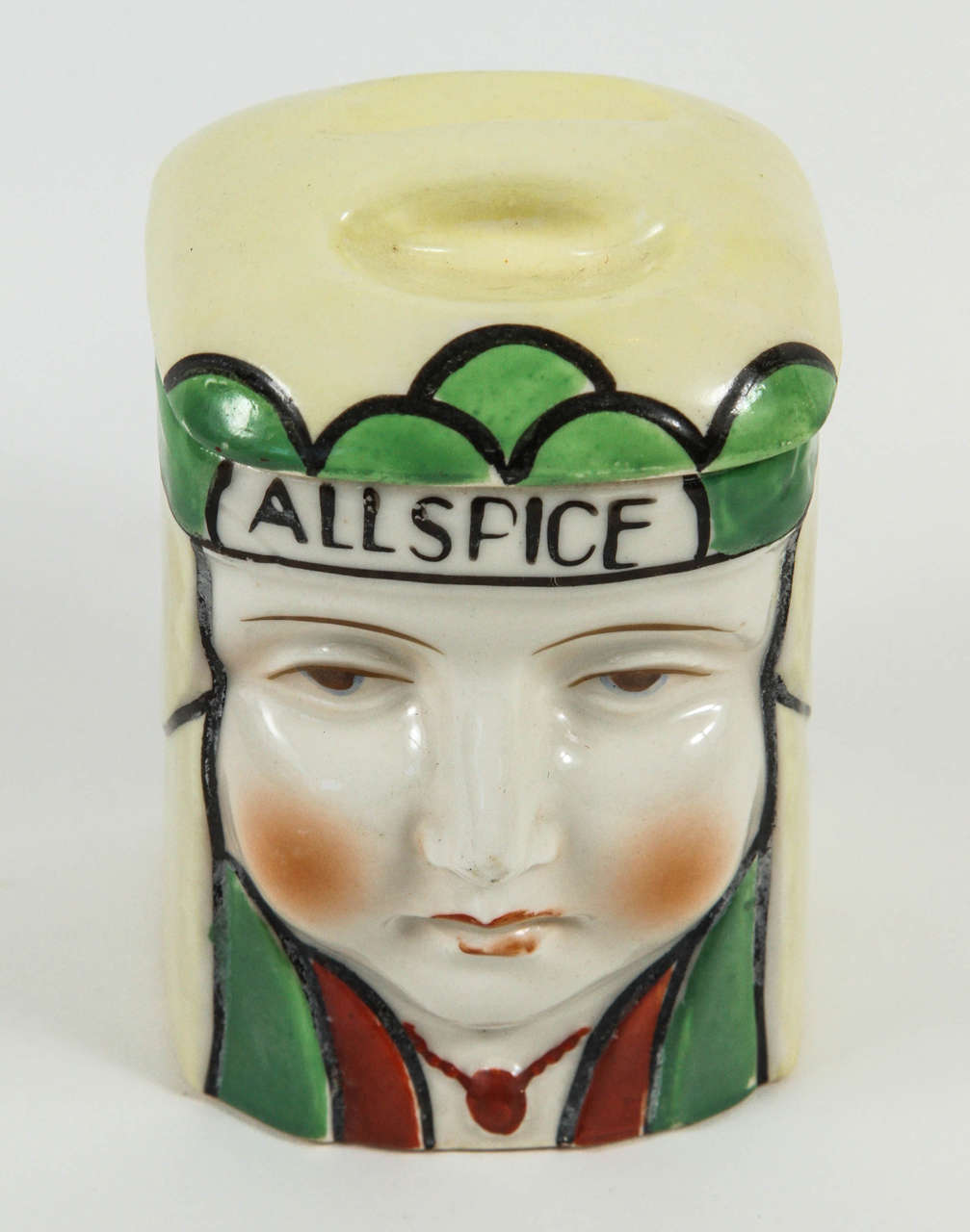 1920s set of eight kitchen canisters of faces from Japan. 
Small: 4