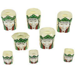 Set of Eight Kitchen Canisters