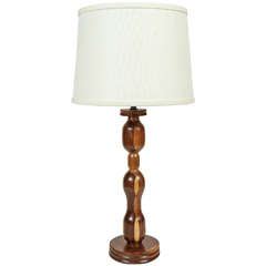 Vintage Wood Inlay Lamp