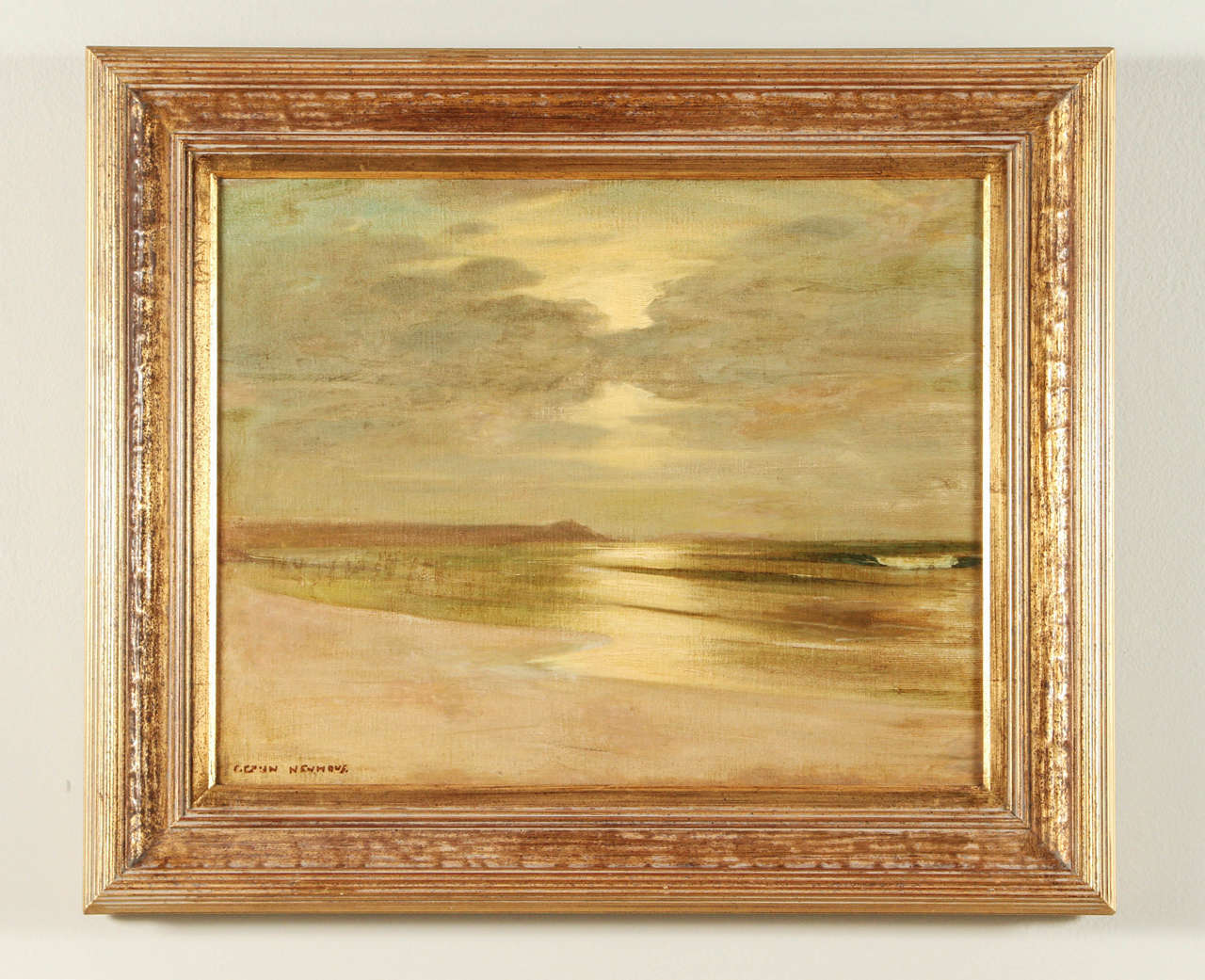 Early California Impressionist oil on canvas by Karl Eugen Neuhaus. German artist who settled in California in the early 1900s, known for his Tonalism - plein aire paintings of the California landscape. Oil on canvas. Painting fully restored.