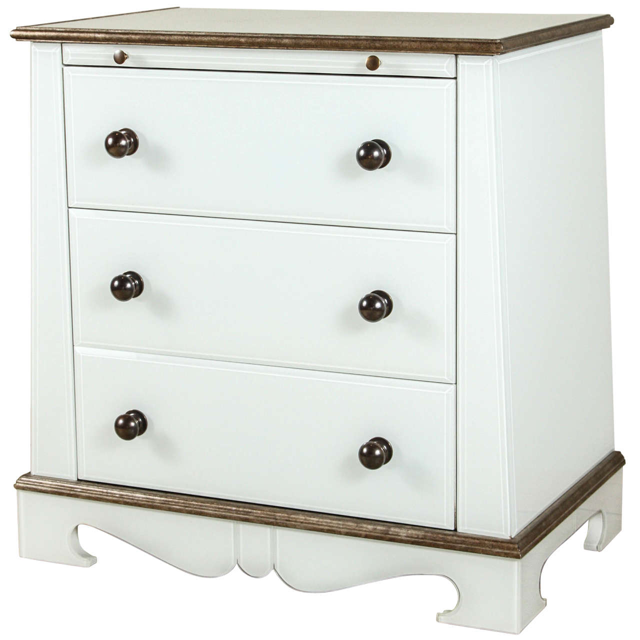 Paul Marra European Style Chest in Opaline Glass PAIR For Sale