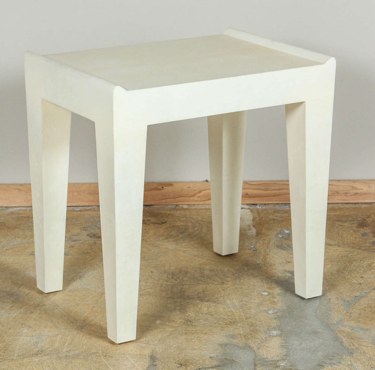Hand-Crafted Pair Parchment Side Tables in the Style of Samuel Marx