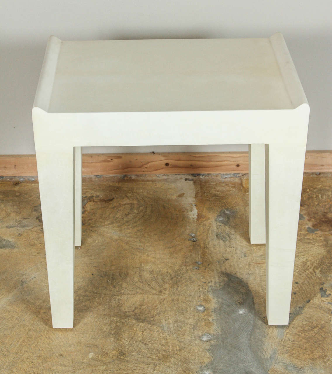 Goatskin Pair Parchment Side Tables in the Style of Samuel Marx