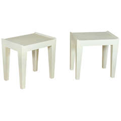 Pair Parchment Side Tables in the Style of Samuel Marx