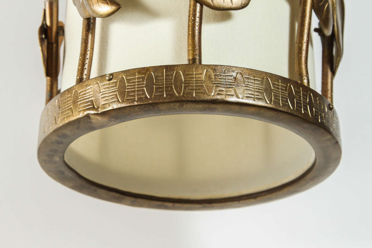 20th Century Brass Lotus Pendant For Sale
