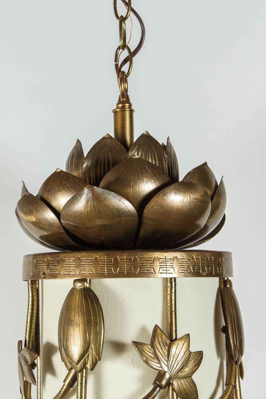 Brass Lotus Pendant For Sale 1