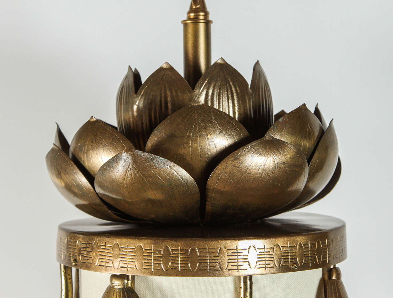Brass Lotus Pendant For Sale 3